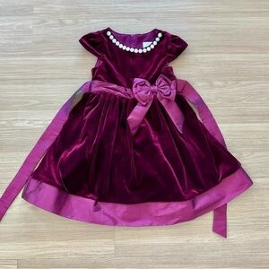 Rare Editions burgundy velvet formal dress 6Y